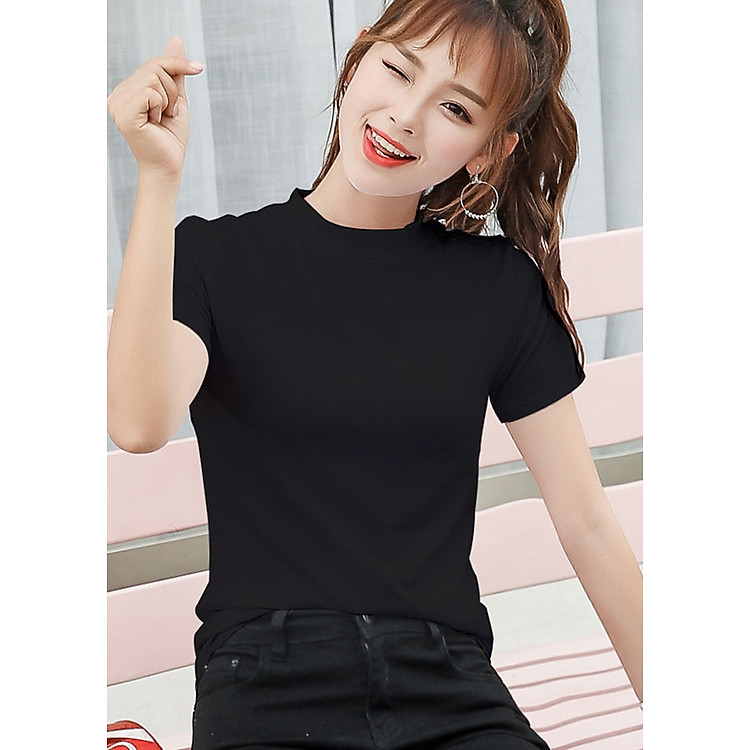 Áo thun nữ trơn cổ tròn cơ bản