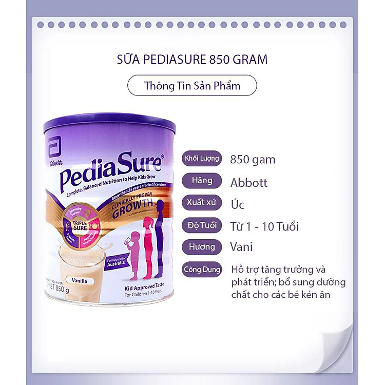 Nơi mua Sữa tăng chiều cao Pediasure Vanilla 850g Chất lượng Giá tốt - Hình ảnh 3