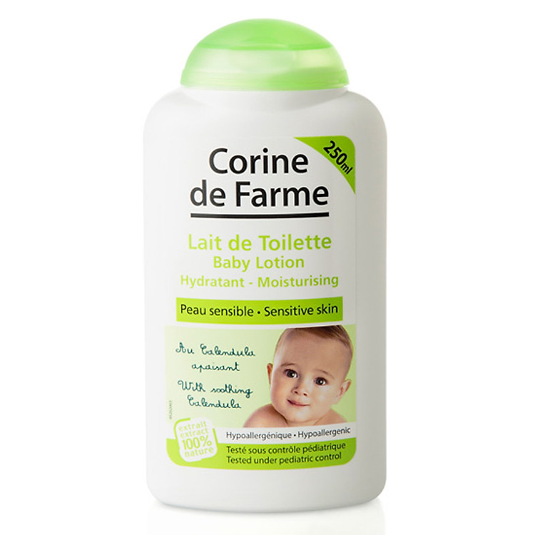 Lotion làm sạch và dưỡng ẩm da cho bé Baby Lotion - Corine de Farme (250ml)