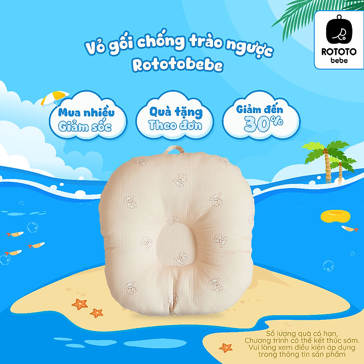 Vỏ gối chống trào ngược Rototo bebe Chính hãng Giá tốt