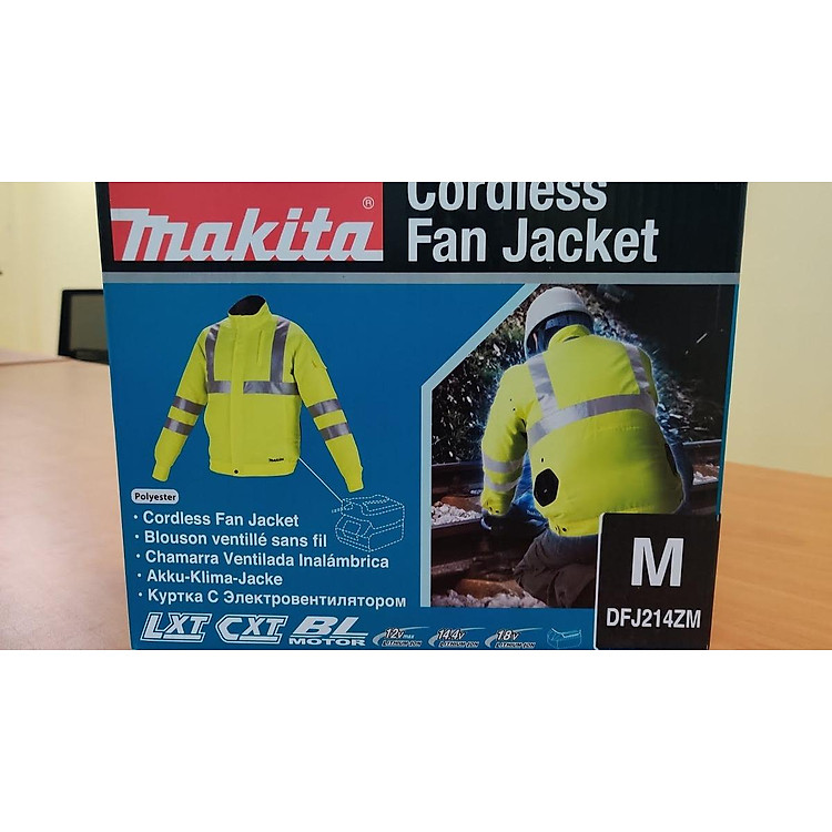 ÁO KHOÁC LÀM MÁT DÙNG PIN SIZE M (BL)(18V-12V MAX) (KHÔNG KÈM PIN VÀ ĐẾ SẠC) MAKITA DFJ214ZM - HÀNG CHÍNH HÃNG