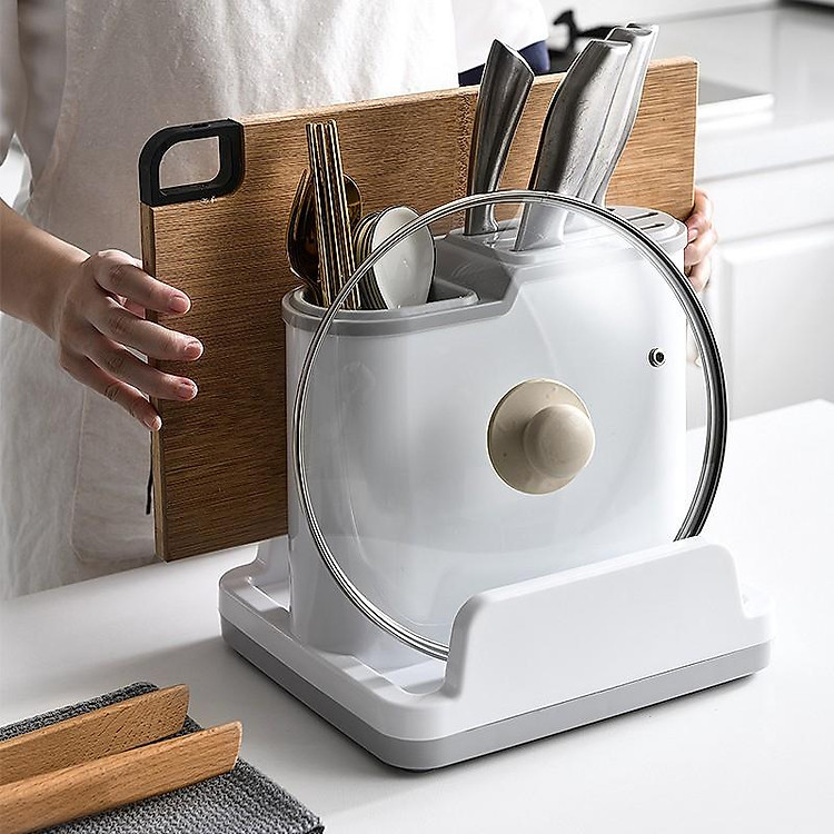 Kệ đựng dao - kệ để dao thớt nhựa đa năng đặt bàn DN02