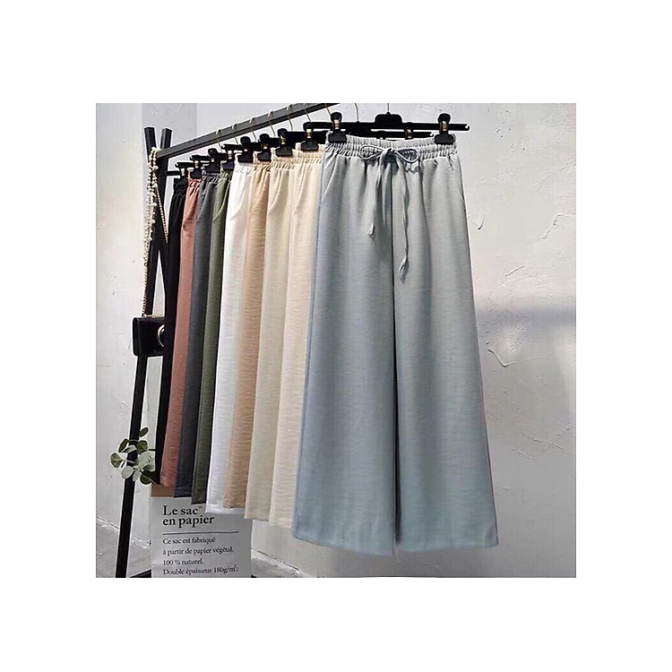 Quần ống rộng chất đũi xước - nhiều màu