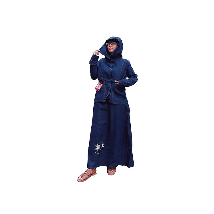 SET Đồ Chống Nắng Jean Thêu Trăng Và Cò