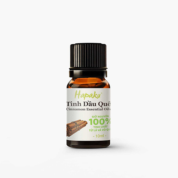 Tinh Dầu Quế Tự Nhiên Nguyên Chất 10ml Hapaku Tinh Dầu Xông Hương, Tinh Dầu Mát-xa, Tinh Dầu Hỗ Trợ Trị Ho Chiết Xuất Từ Lá & Vỏ Quế - Hapaku