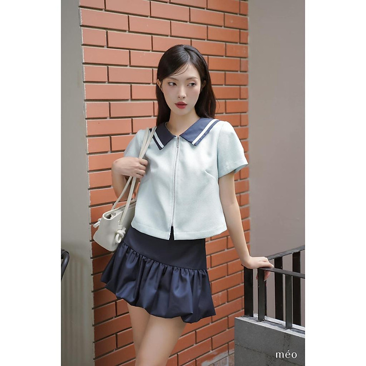 Râp Giấy Set Váy Bí Áo Cổ Sen 164 (2XL)