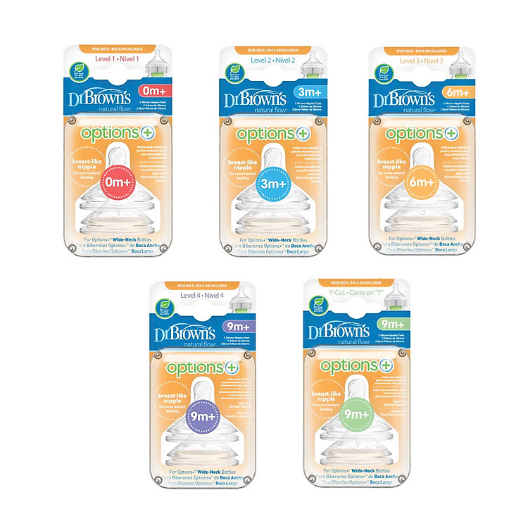 Hộp 2 núm ty Dr.Brown’s Options Plus Chính hãng Tiết kiệm