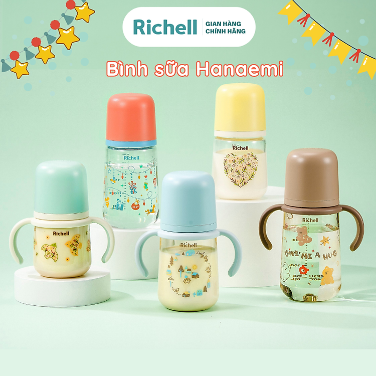 Bình sữa RICHELL Hanaemi PPSU và Thủy tinh Giá tốt - Hình ảnh 2