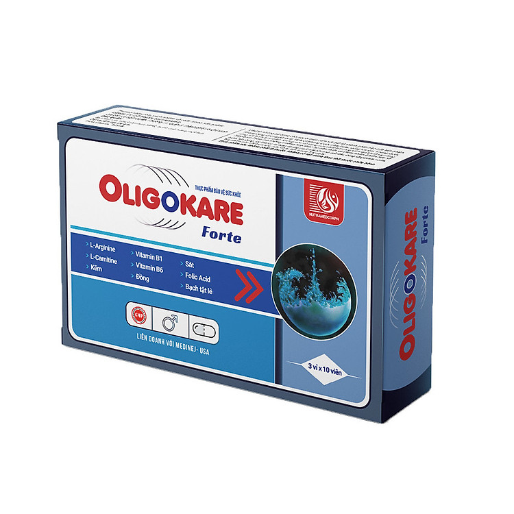 Viên uống Oligokare Forte hỗ trợ hiệu quả vấn đề hiếm muộn, vô sinh ở nam giới (Hộp 30 viên)