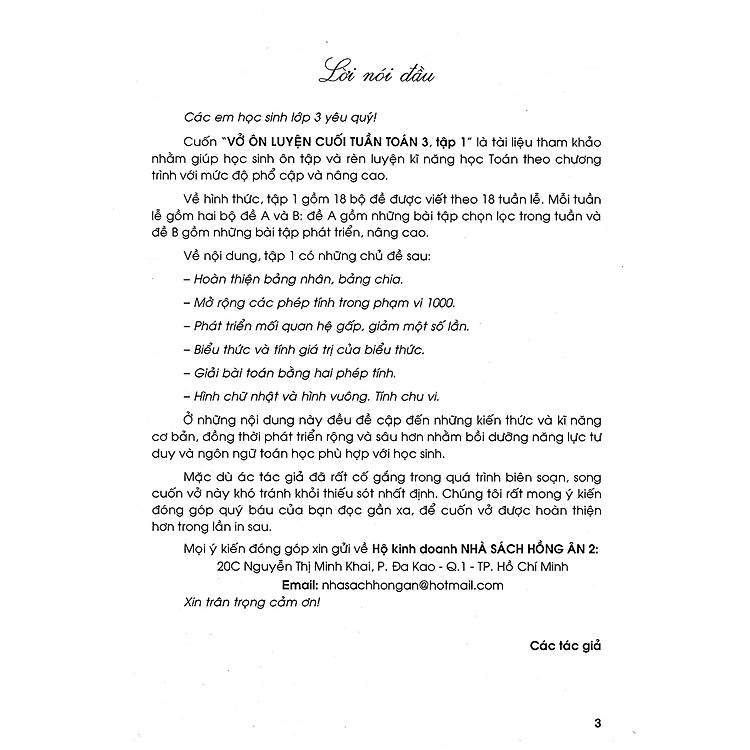 Vở Ôn Luyện Cuối Tuần Toán 3 Tập 1 - Ảnh 2