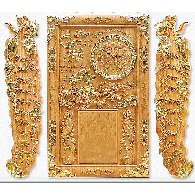 Bộ tranh gỗ gõ đỏ đốc lịch , Cha Mẹ -TG252