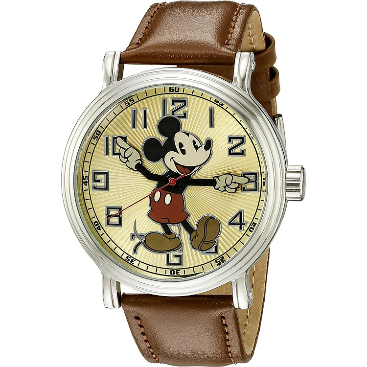 Disney Men's W002419 Mickey Mouse Analog Display Analog Quartz Brown Watch