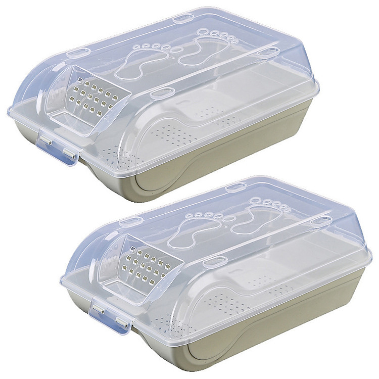 Bộ 2 hộp đựng giày dép bằng nhựa ABS thông minh, tiện lợi GS0029