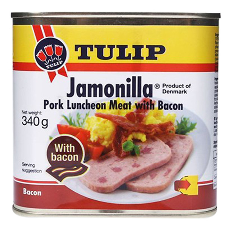Thịt Hộp Tulip Luncheon Meat 15% Bacon 340g