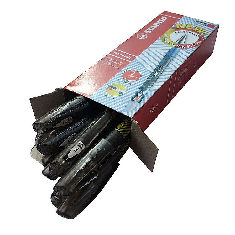 Bộ Bút Bi STABILO Exam Grade 587NF (10 chiếc, 0.7mm) – Đen
