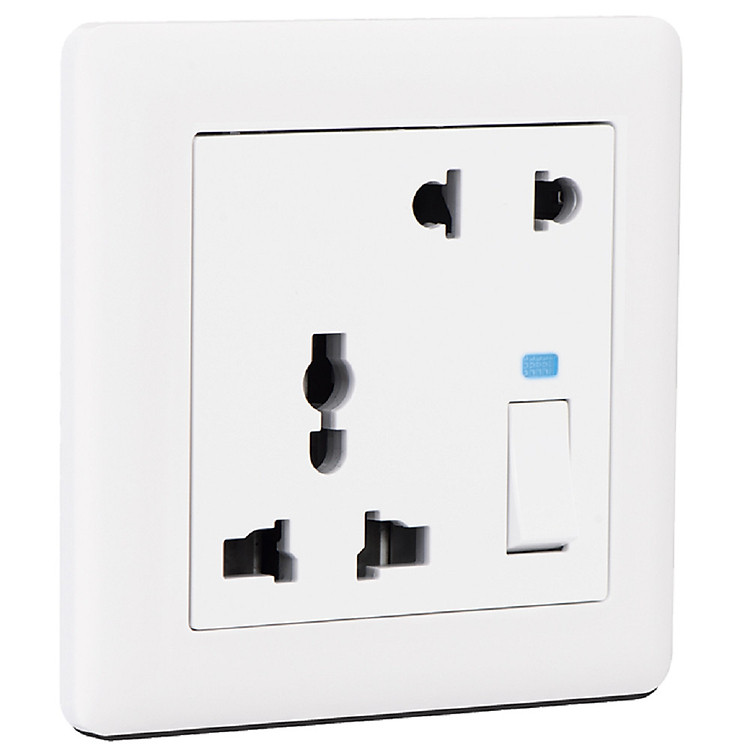 Ổ CẮM ĐIỆN ĐÔI ĐA NĂNG CÓ CÔNG TẮC BR025201 - Chuẩn Anh (British Standard/BS) MAKEL - Thổ Nhĩ Kỳ - Loại ổ cắm thông dụng, dòng điện định mức 20A, phù hợp mọi không gian và mọi công trình