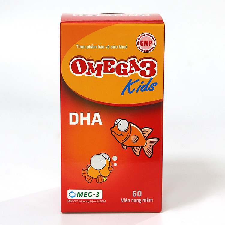 Thực phẩm bảo vệ sức khỏe Dầu cá Omega 3 Kids hỗ trợ tăng cường thị lực, phát triển não bộ ở trẻ (Lọ 60 viên)