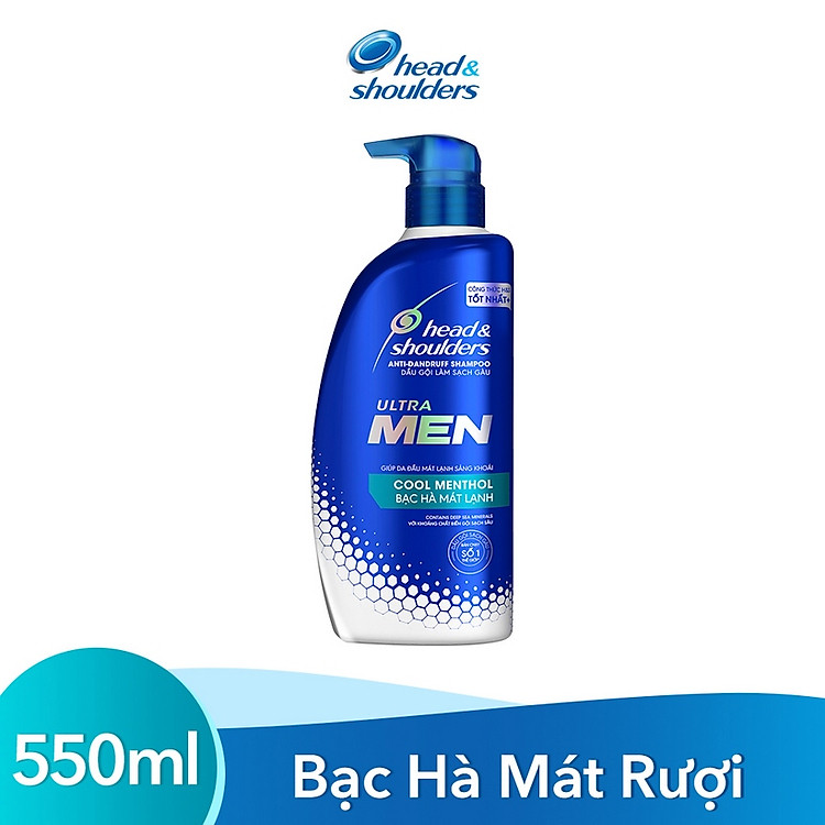 Dầu Gội Cho Nam HEAD & SHOULDERS Ultramen Bạc Hà Mát Rượi 550ml