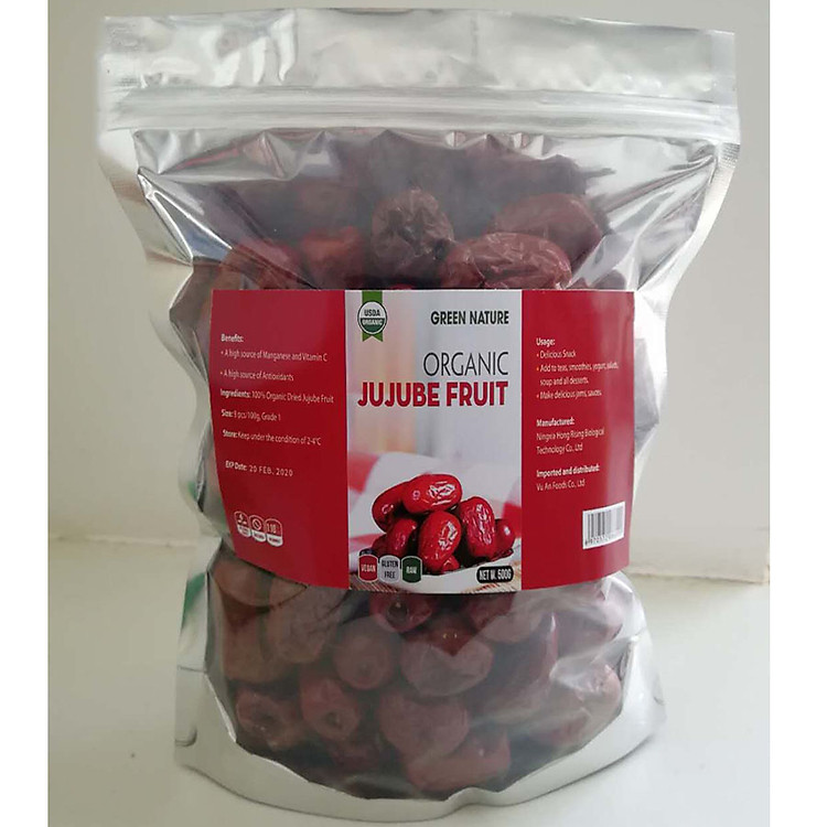 Táo đỏ hữu cơ 500g (Green Nature Organic jujube fruit)