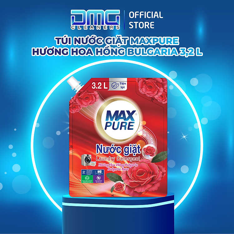 Túi nước giặt Maxpure Hương Hoa Hồng Bulgaria 3,2L