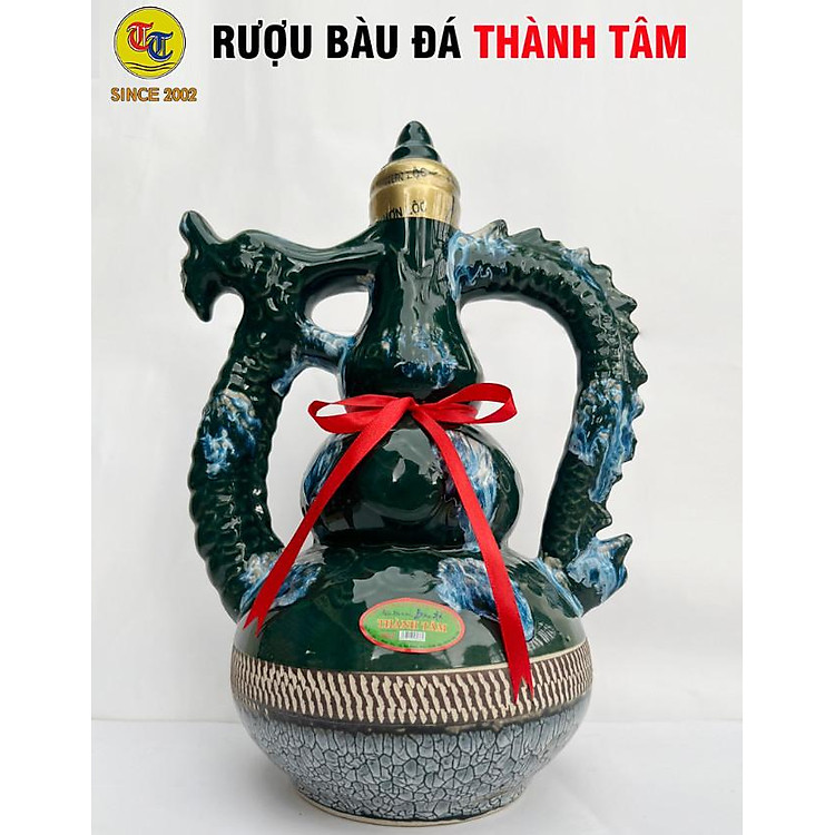 Đặc Sản Bình Định - Rượu Bàu Đá Thành Tâm Đậu Xanh (Màu xanh rêu) 2.5LIT - OCOP 3 Sao