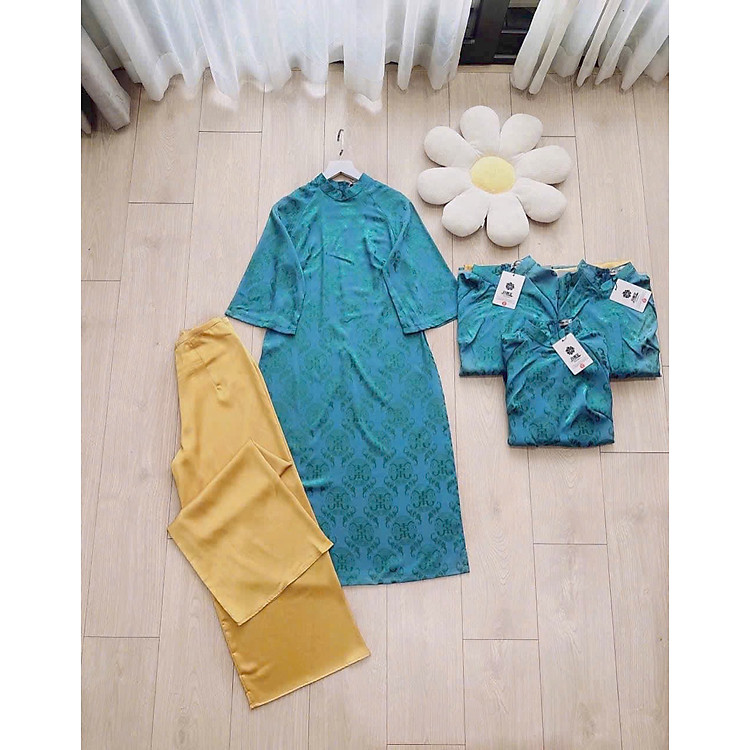 Áo dài xưa - Áo dài gấm may - lụa gấm cao cấp