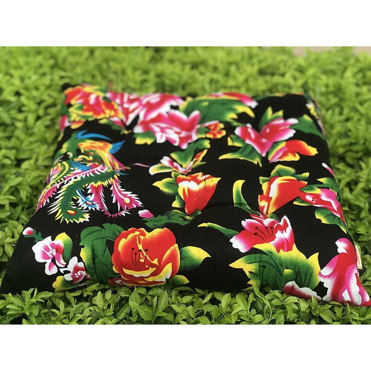 Nệm Ngồi - Nệm bệt Vuông Công đen