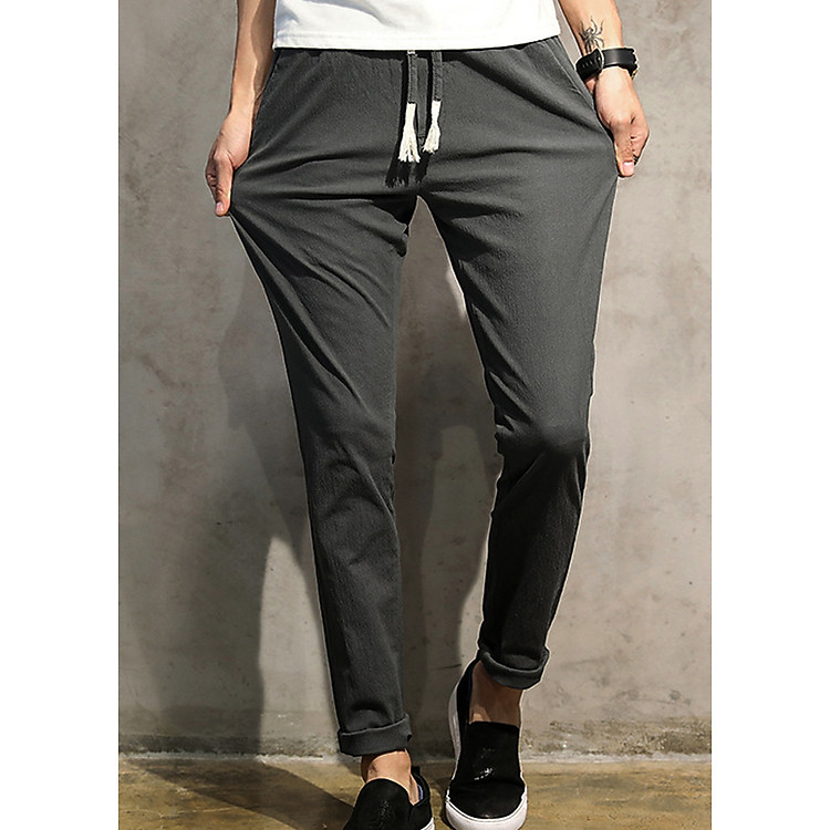 Quần jogger kaki thời trang nam , dễ dàng phối đồ 107-Ghi Xám