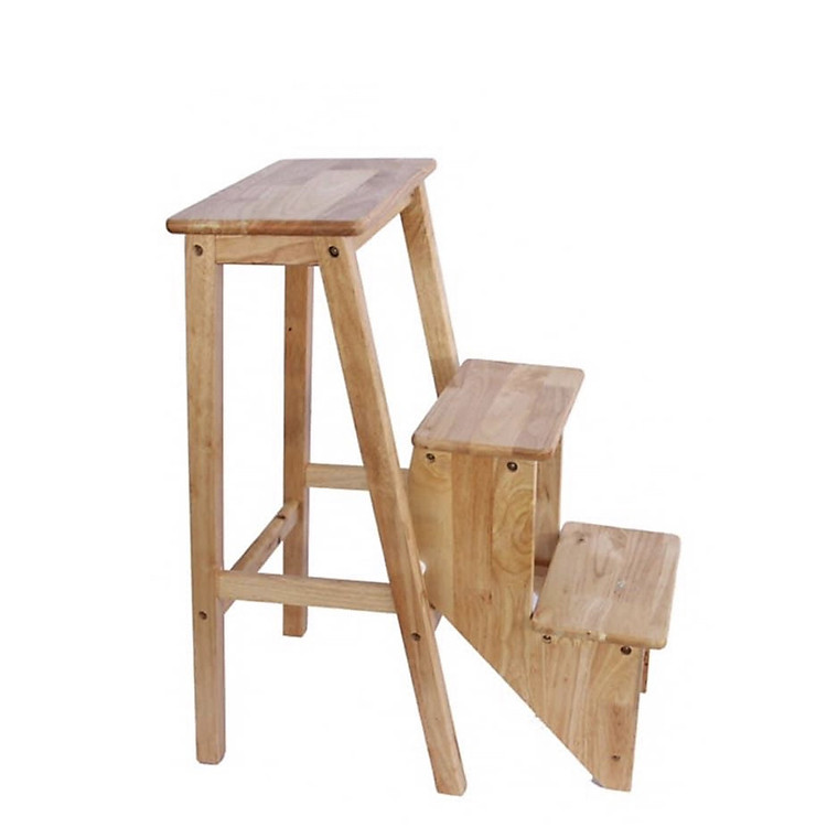Ghế thắp nhang gỗ cao su tự nhiên gấp 3 tầng cao 85cm - TL223