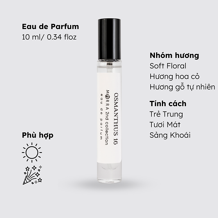 Nước hoa nữ tính kiêu hãnh, gợi cảm, ngọt ngào No.05 (Osmanthus) Morra - dạng xịt