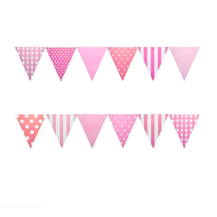 Dây cờ tam giác trang trí sinh nhật (06 trắng tim) - Ảnh 3