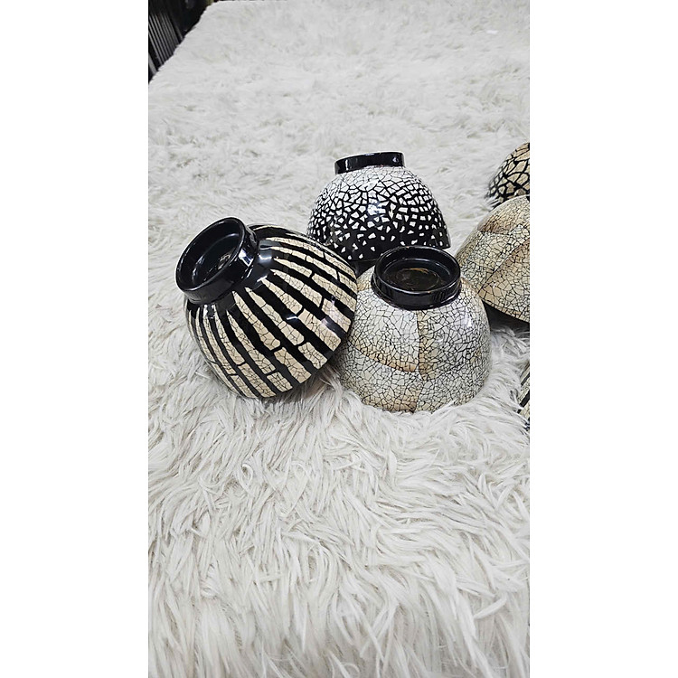 Chén tre quấn Bamboo phủ sơn mài cẩn trứng (size 7.5x11 cm) - Ảnh 4