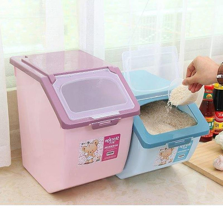 Thùng đựng gạo có bánh xe 15kg chống ẩm mốc, mối mọt