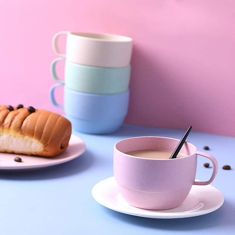 Ly Uống Nước Màu Pastel Nhựa Lúa Mạch Decor Trang Trí Đẹp