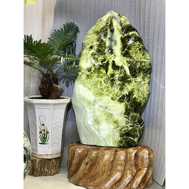 ĐÁ CẢNH TỰ NHIÊN XANH NGỌC SERPENTINE KT:C96xN44CM KL: 64KG (MS:185)