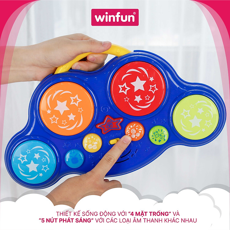 Trống đồ chơi cho bé Winfun WF002010 Chính hãng Ưu đãi - Hình ảnh 2