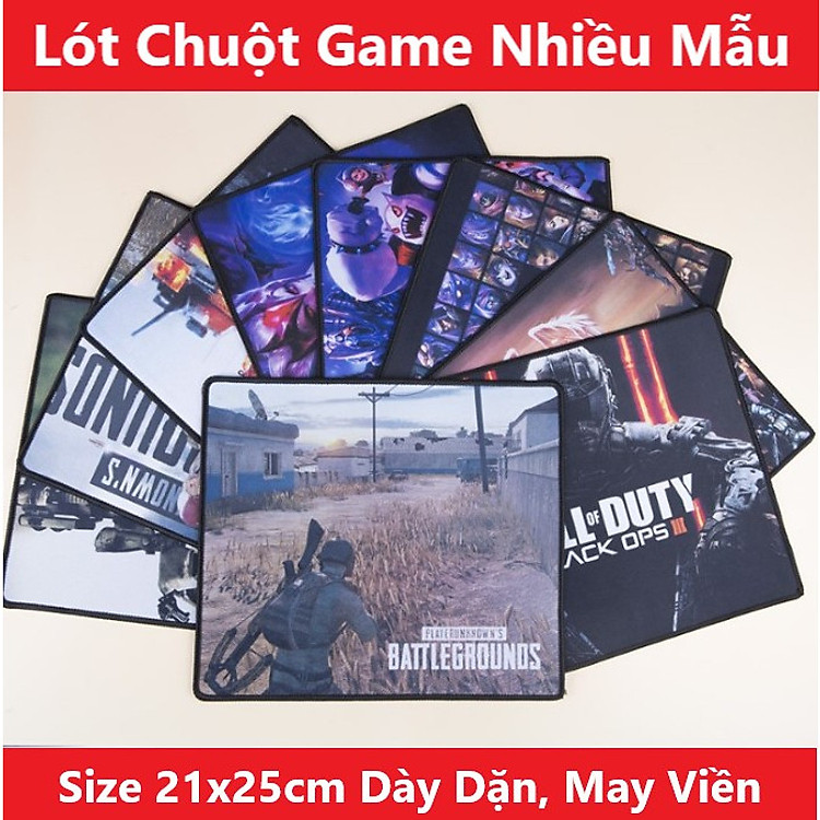 Lót chuột XSmart đẹp, pad bàn di mouse 21 * 25cm độ dày 2mm đa dạng hình game, giao hàng ngẫu nhiên, may viền chắc chắn, Chính Hãng