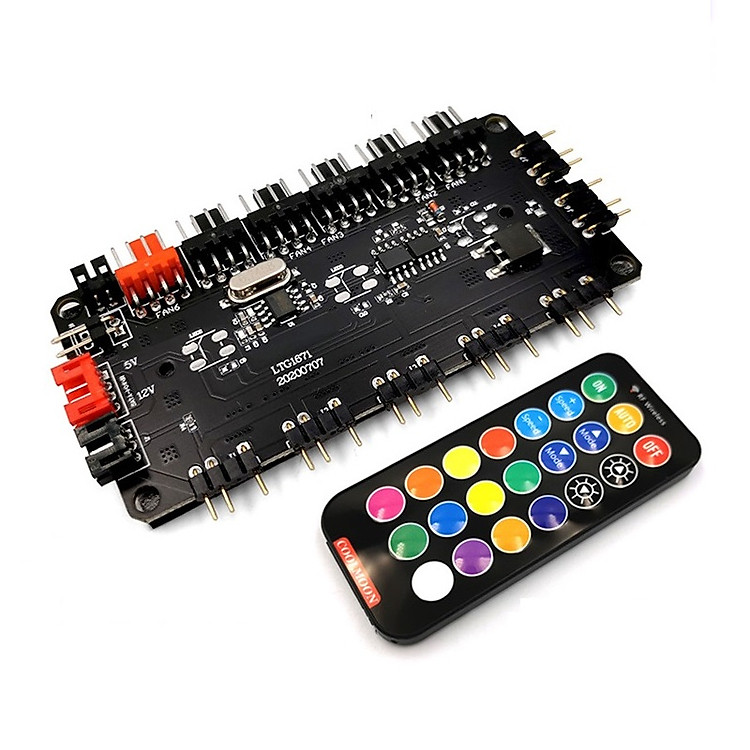 HUB Aura Sync P-ARGB Coolmoon cho Fan Led RGB và đèn Led RGB đồng bộ Mainboard máy tính - hàng nhập khẩu