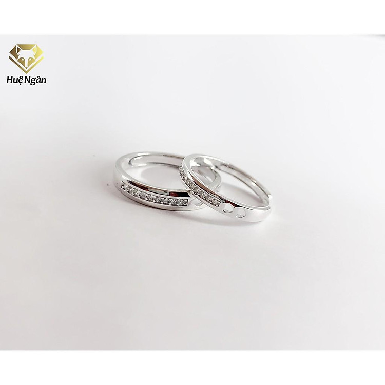 Nhẫn đôi bạc Ý 925 Huệ Ngân - Trái tim yêu thương RR1783