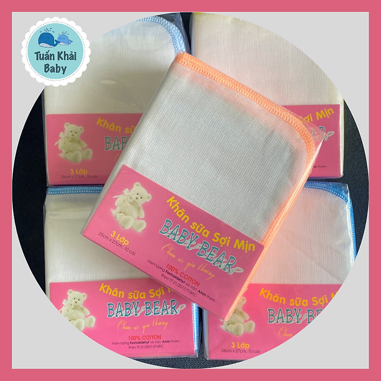 Túi Khăn sữa 3 lớp BABY BEAR Chính hãng Tiết kiệm
