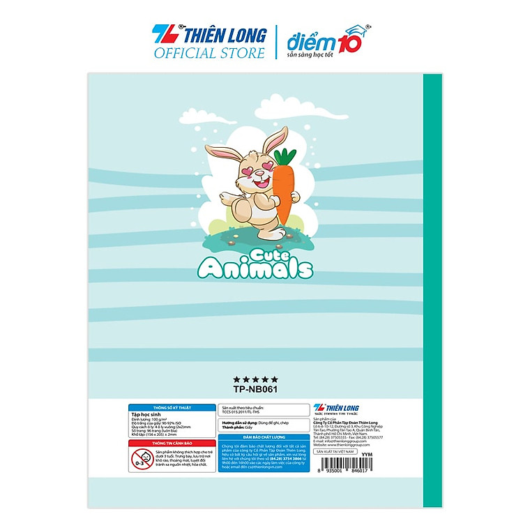 Bộ 5 Tập Học Sinh 96 Trang 4 Ô Ly Vuông 100gsm - Ảnh 3