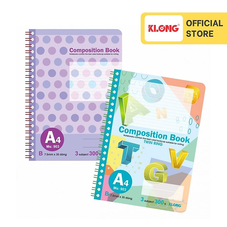 Sổ Kẻ Ngang Lò Xo Kép KLONG A4 (300 trang)