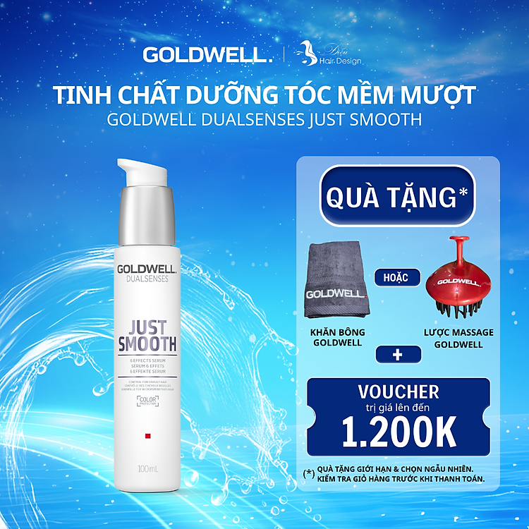 Tinh Chất 6 Tác Động Dưỡng Tóc Mềm Mượt Goldwell Just Smooth Giảm Xơ Rối, Dưỡng Tóc Chắc Khỏe 100ml