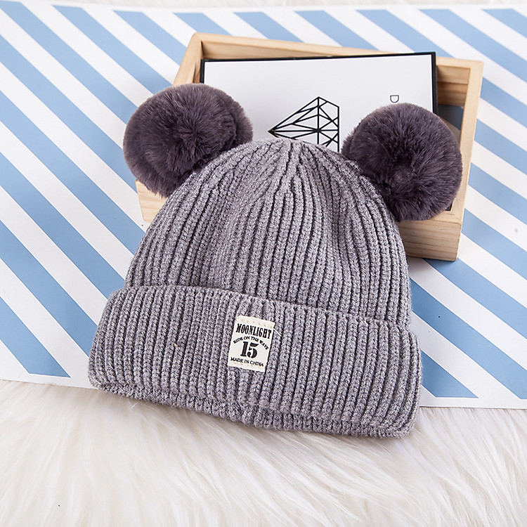 Nón len phối quả bông cho bé cao cấp