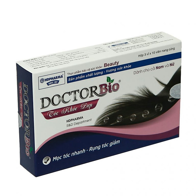 Thực Phẩm BVSK Viên Uống DoctorBio Tóc Khỏe Đẹp - Hỗ Trợ Làm Giảm Nguy Cơ Rụng Tóc, Hạn Chế Bạc Tóc