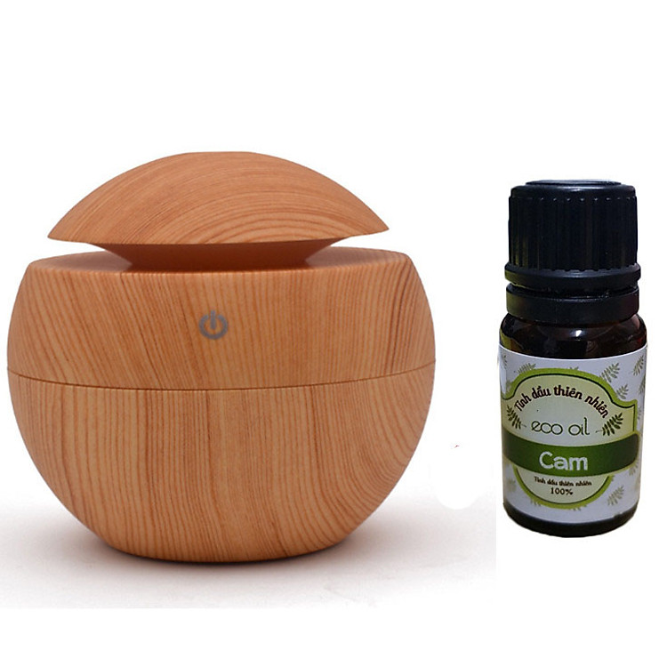 Combo Máy khuếch tán tinh dầu và làm ẩm không khí MKT08 + 1 chai tinh dầu quế Eco oil 10ml
