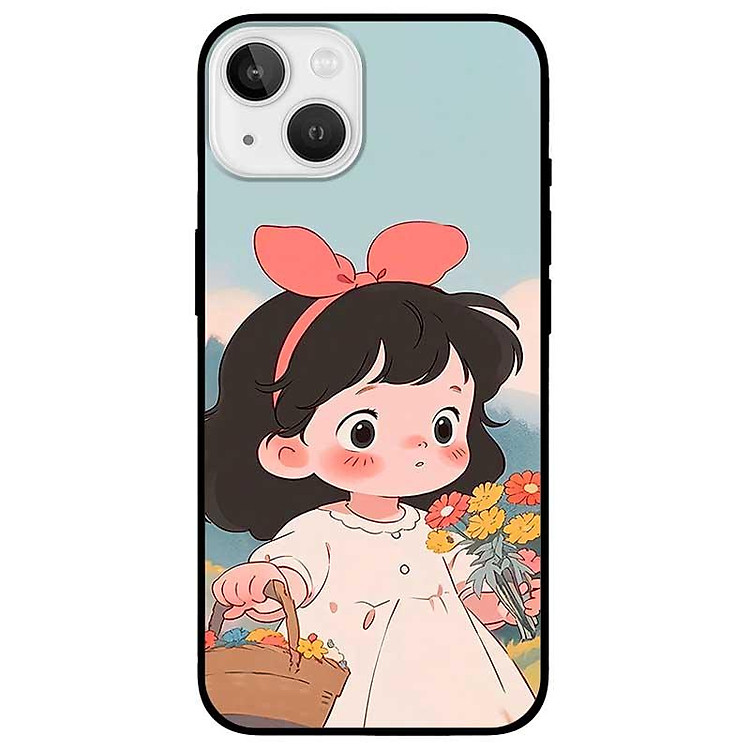 Ốp lưng cho iPhone 12 - iPhone 12 Pro - 12 Pro Max - 13 Mini - iPhone 13 - 13 Pro - 13 Pro Max - Cô Gái Nơ Hồng - Hàng Chính Hãng