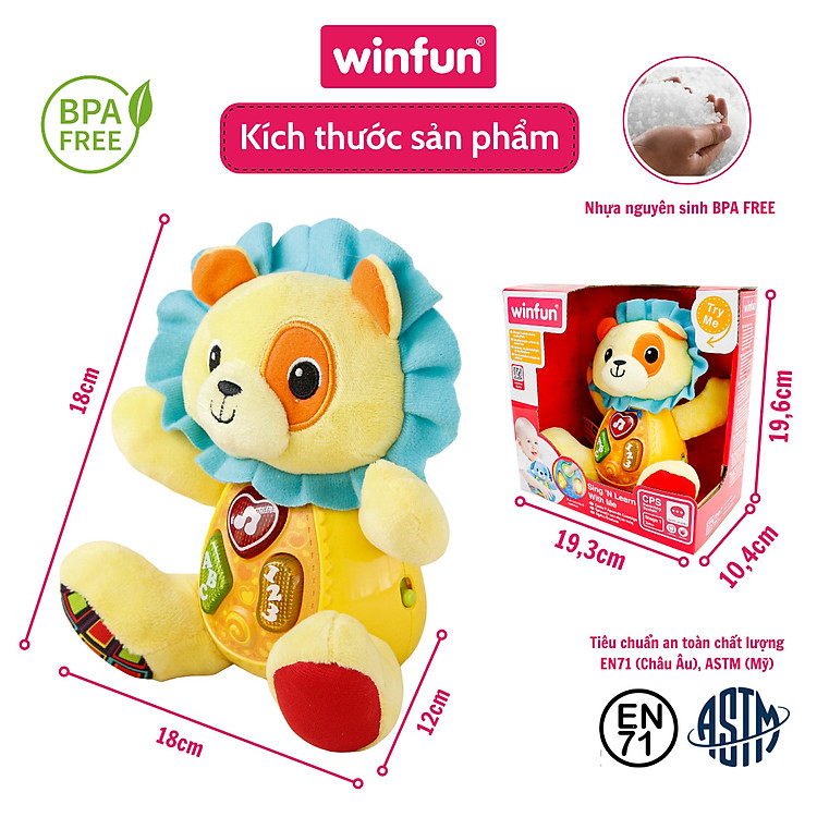 Sư tử phát nhạc Winfun 0691-01 Chính hãng Ưu đãi - Hình ảnh 4