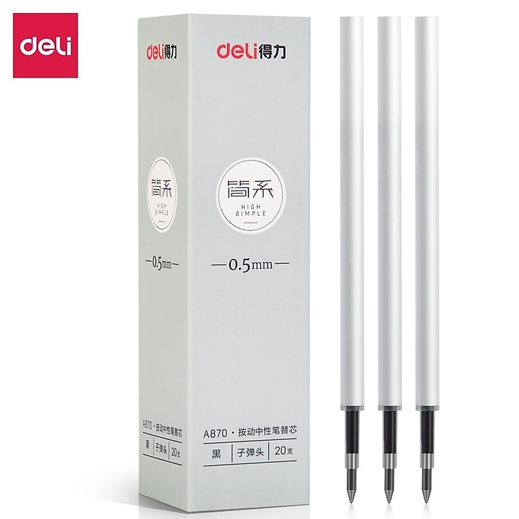 Bút Bi Nước Mực Gel Bấm Ngòi 0.5mm Deli (1 cây)