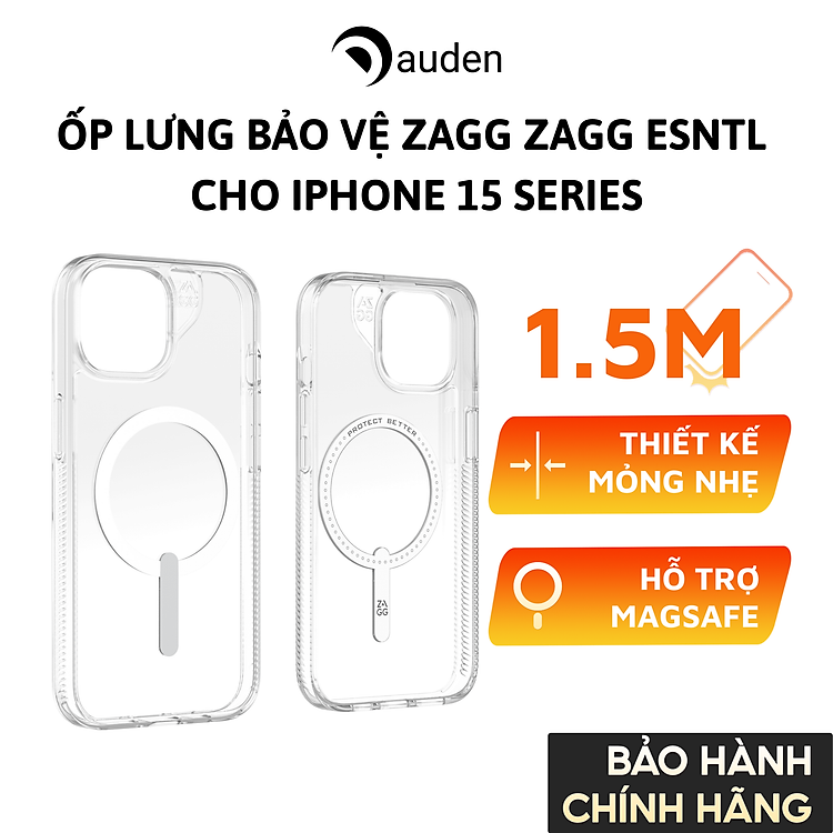 Ốp lưng ZAGG chống sốc bảo vệ dành cho iPhone 15/ 15 Plus/ 15 Pro/ 15 ProMax, bảo hành 12 tháng 1 đổi 1 - Hàng chính hãng